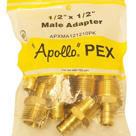 Apollo Pex 1/2 in. Brass PEX Barb x 1/2 in. Male Pipe Thread Adapter APXMA1212